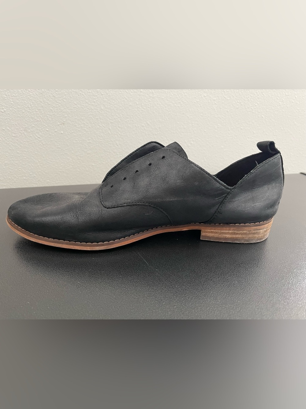 Women’s Lucky Brand Black Leather Slip-On Dress Shoe